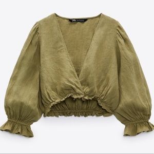 Zara Linen Crop Top